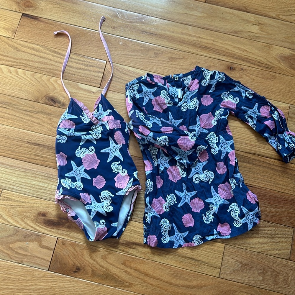 Janie and Jack bathing suit and cover up size 2T
